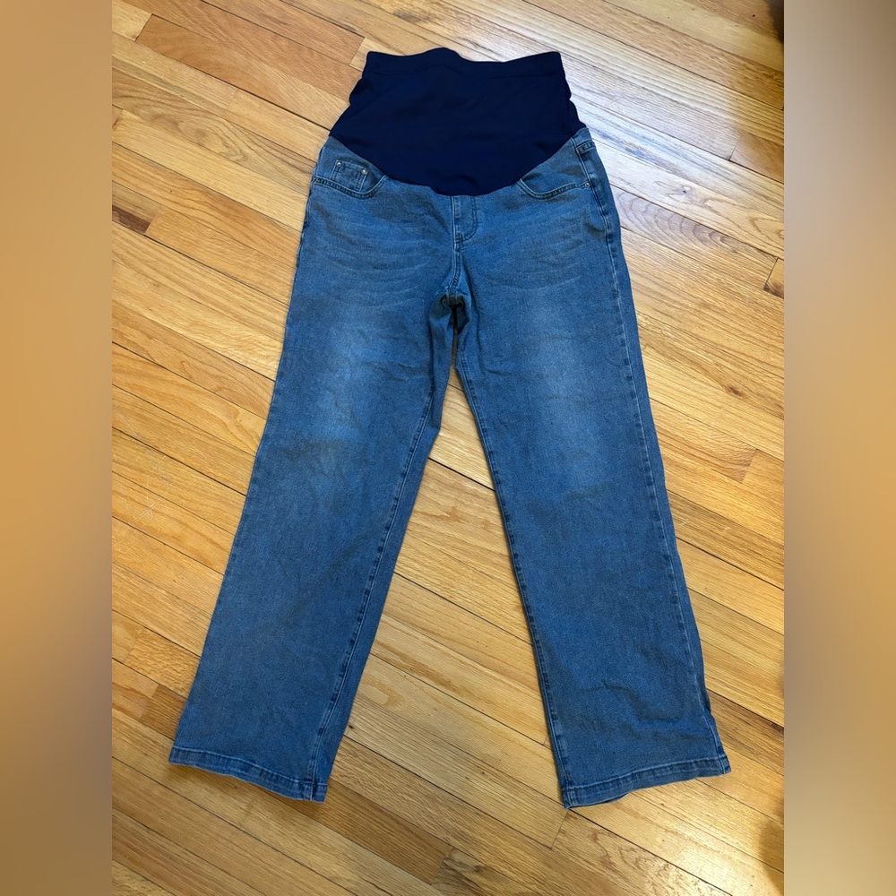 Maternity Jeans Over Belly Wide Leg L